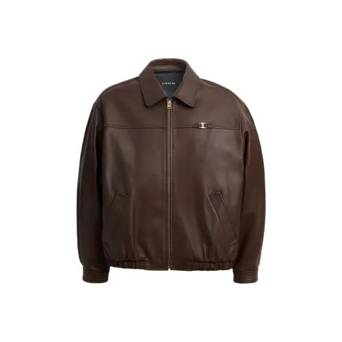 COACH FW25 Кожа Куртка Женская