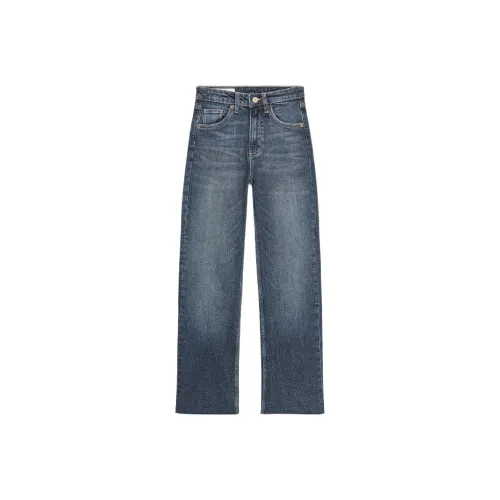 ZARA Trf Морской синий Женские Джинсы