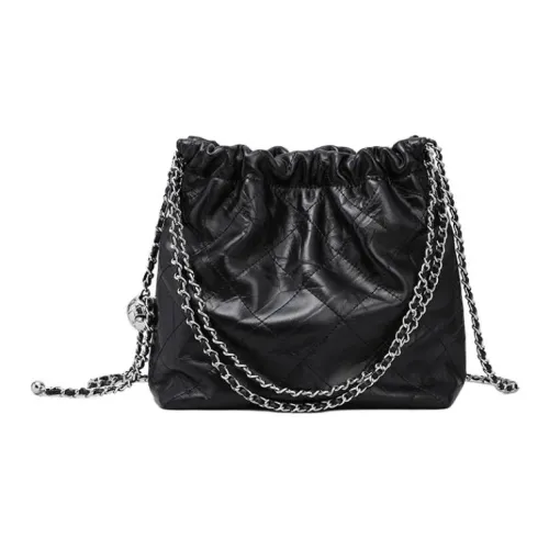 PESASRIE Сумка через плечо из натуральной коровьей кожи с синтетической кожей стандартная женская черная