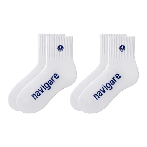 NAVIGARE [2 упаковки] 2 Белые Унисекс Носки MID до икры
