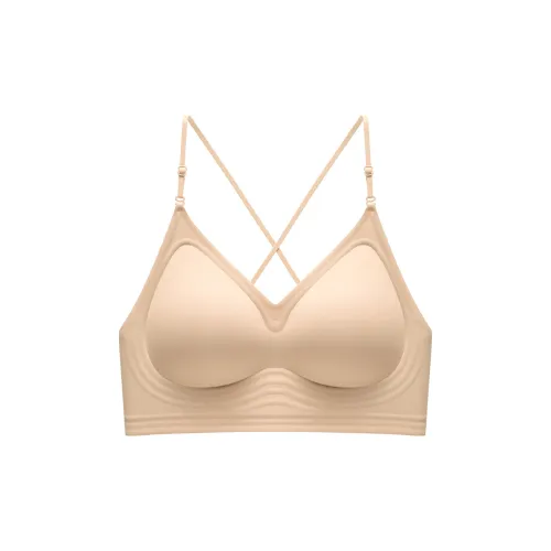 JKN Тонкий Плечевой ремень Основа кожи [Сборка Украшение сборкой Бесшовный Спина Ван-Пис = 3 шт] Женские Бюстгальтеры