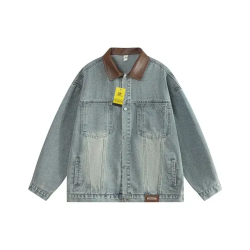 CTIDESTRAW Светло-синий Унисекс Джинсовые куртки