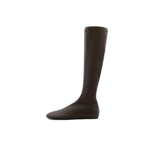 Carven Колено Высокие Эластичные Ботинки Sock Ботинки Женские Темно-Коричневый