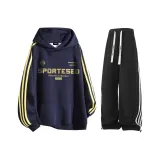 Темно-синий, синий и желтый с полосками топ + черный