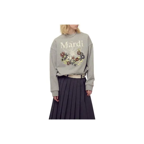 MARDI MERCREDI FW25 Свитшот FLOWERMARDI Jardin_GREY Сливочный Свитшот Женские