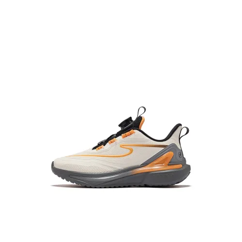 ERKE KIDS Rebound Устойчивый к истиранию противоскользящий низкий топ беговые кроссовки Микрокристалл Белый Стальной Серый Детский