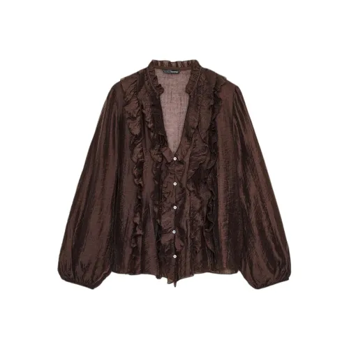 ZARA Коричневые Женские Рубашки