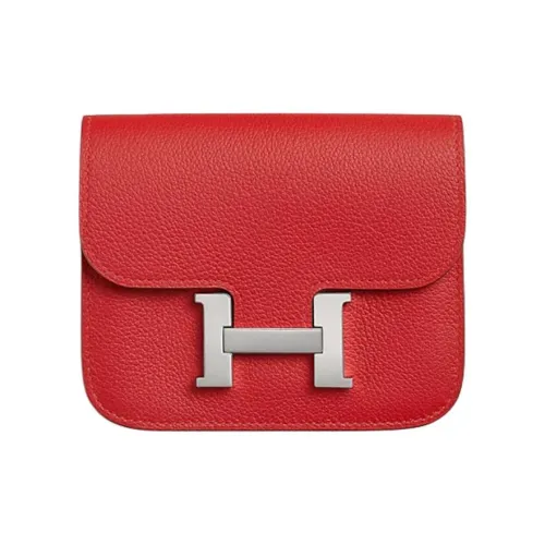HERMES Constance Телячья кожа Кошелек Женские Красный