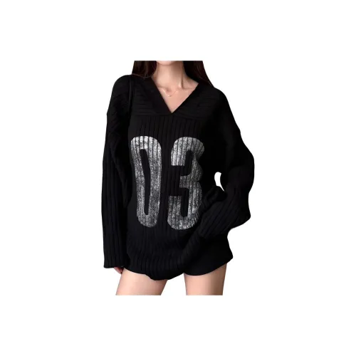 OURUOKE Черный Женский Трикотаж