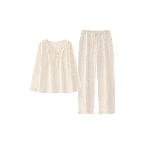 Pretty lady Молоко Белый Женский Пижамный Комплект