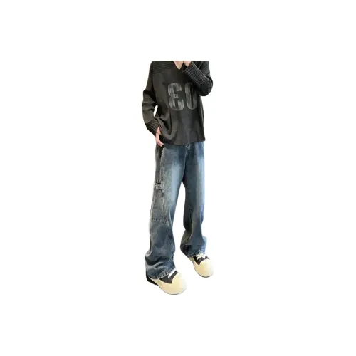 SOUL WORKER Темно-синий Унисекс Джинсы