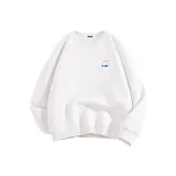 Белый, синий, кролик, логотип на груди