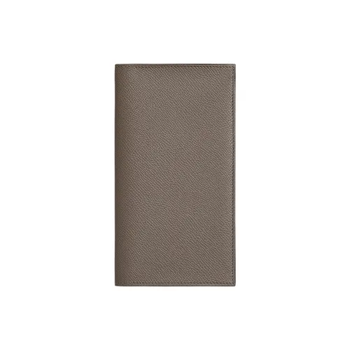 HERMES Citizen Twill Epsom Телячья кожа Кошелек Мужской Асфальтовый серый Платиновый серый PANTONE Серый