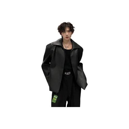 WKOOG Черный Унисекс Кожаные куртки