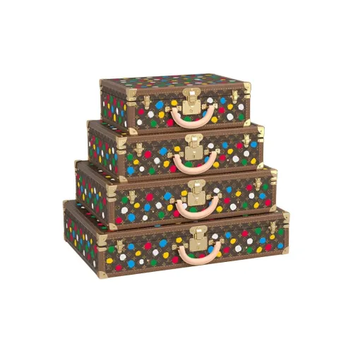 LOUIS VUITTON Yayoi Kusama Коллаборация Кожа Твердый Чехол Унисекс Коричневый