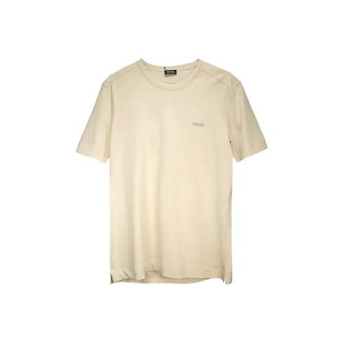 Zegna SS24 T Рубашка Мужская Светлый Бежевый