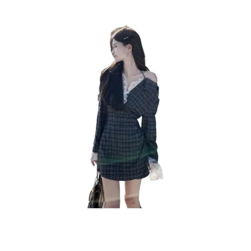 OURUOKE Длинное платье с длинными рукавами женское