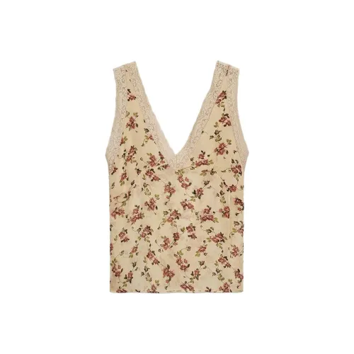 ZARA Бежевый Коричневый Желтый Женские Майки