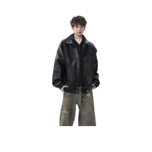 CariteSport С капюшоном Рабочая одежда Повседневная Кожа Куртка Пальто Куртка Мужская