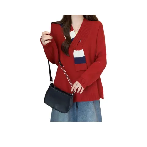 OURUOKE Красный Женский Трикотаж