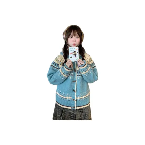 ZVJH Синий Зеленый Женский Трикотаж