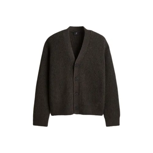 H M Темный хаки зеленый мужской трикотаж