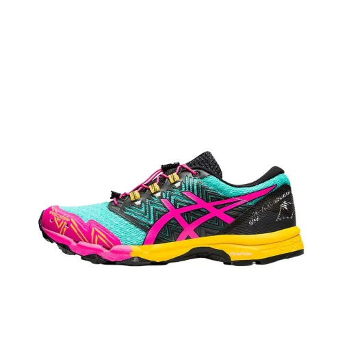 ASICS Gel Fuji Trabuco Azure Low Top Беговые кроссовки Женские Черный Синий Розовый
