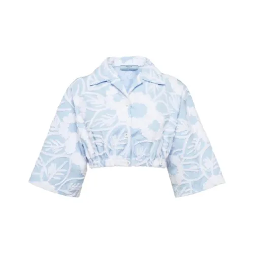 PRADA Светло-синий Женский Короткий Топ