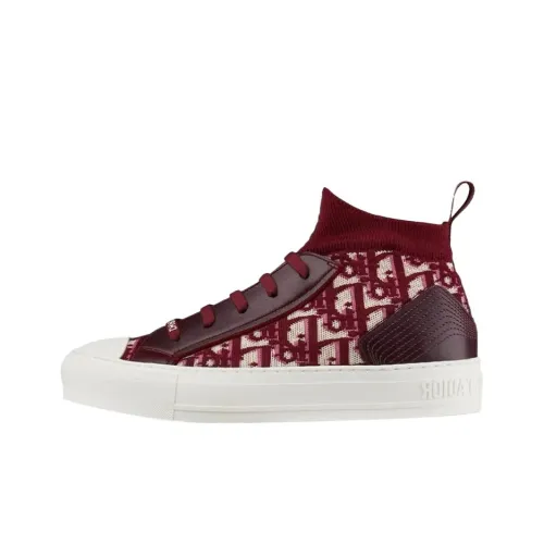 DIOR Walk'n'Dior Устойчивые к истиранию высокие кеды женские красные