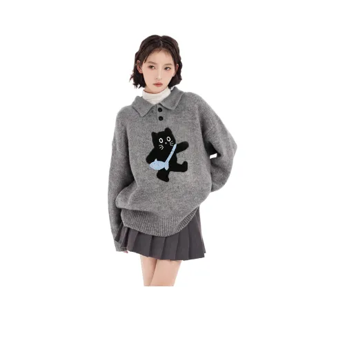 ZVJH Серый Женский Трикотаж