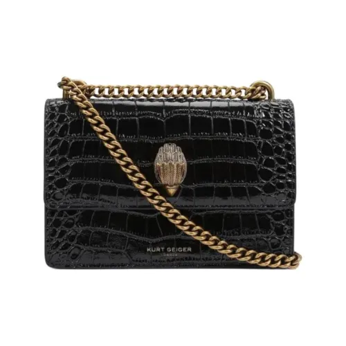 Kurt Geiger London Крокодил Тисненый Коровья кожа Сумка через плечо Маленькая Женская Черная
