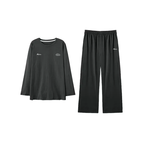 Mulinsen [Длинный рукав Топ+Штаны] Темно-серый Мужской Пижамный комплект