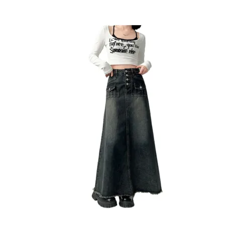 NEVER RULE Деним Длинная Юбка Женская