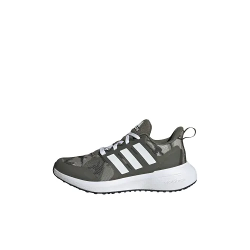 Adidas Fortarun 2,0 Cloudfoam Противоскользящие амортизаторы Низкий топ Детская беговая обувь Зеленый Белый Детская