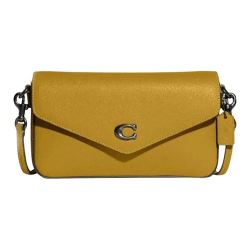 COACH Wyn GRAIN LEATHER Сумка через плечо Маленькая Женская Лен Желтый