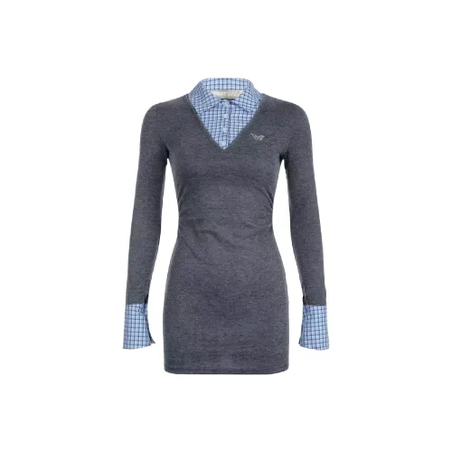 Wang Leshi Длинное платье с длинными рукавами женское