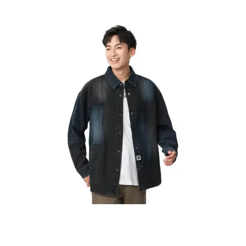 Tonlion Черный Серый Цвет Унисекс Рубашки