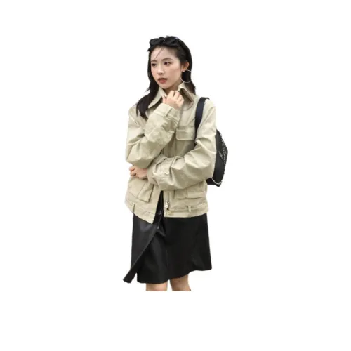 OURUOKE Хаки Женские Куртки