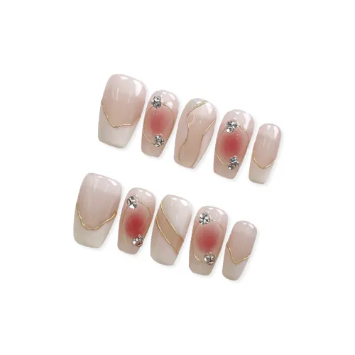 FINGERBOOK MBTI Personality Collection Oxygen Peach Blossom Trapezoidal Long Mixed Color Jump Color French