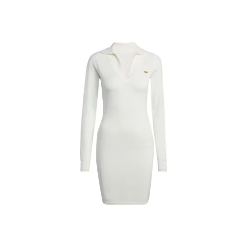 Adidas Originals Длинный рукав воротник платье длинный рукав женское