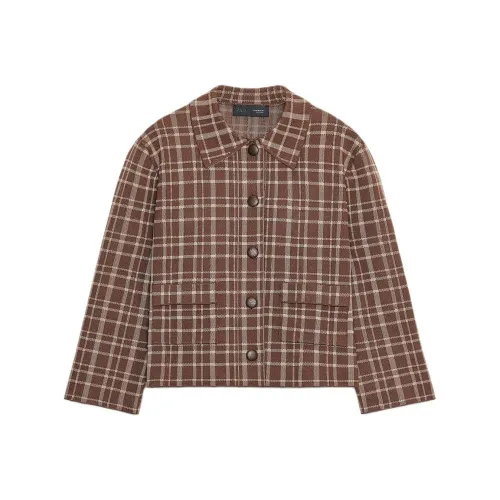 ZARA Коричневый Телесный Женские Куртки