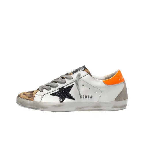 Golden Goose Супер Звезда Скейтборд Кроссовки Женские Апельсин Леопардовый Принт