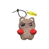 Боксер Коричневый Большой Глаз Кошка Кукла Украшение & Черный Шнур & Желтый Ремешок