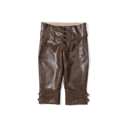 SCULPTOR Коричневый Женские Кожаные Штаны