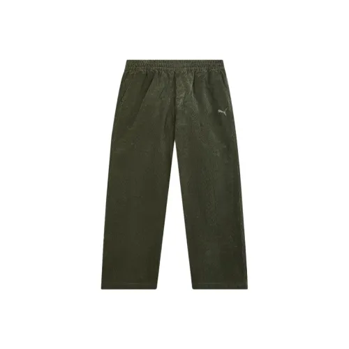 PUMA ESS Повседневные брюки Мужские Оливково-зеленые