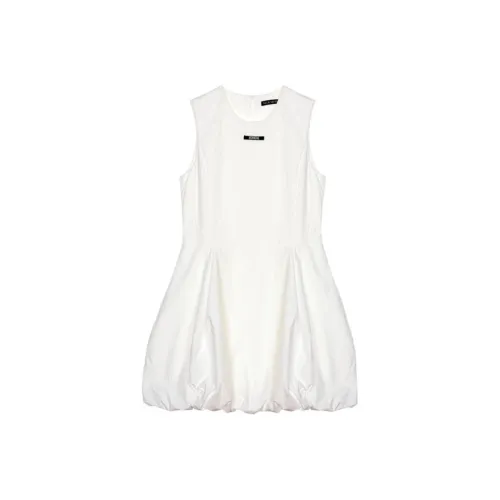 Nick Nicole FW25 Мини BALLON Без рукавов Платье_Белый Без рукавов Платье Женское