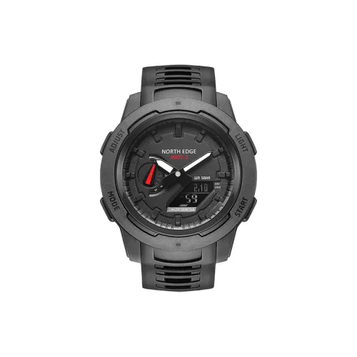 NORTH EDGE Электронный Механизм TPU Ремешок Часы Унисекс Черный Циферблат