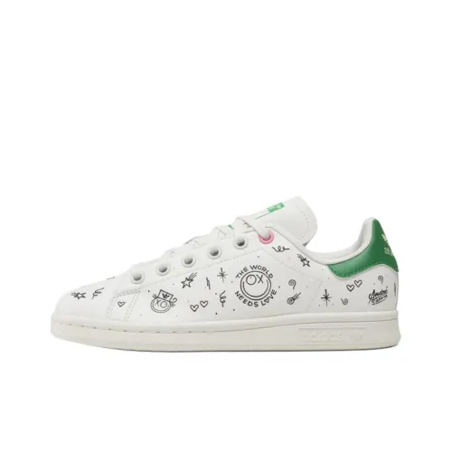 André Saraiva x adidas originals Stan Smith J Low Топ Детские Скейтбординги Бело-зеленый Подростки