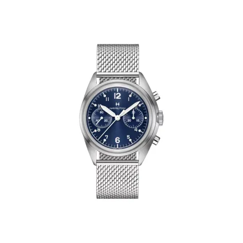 Часы Hamilton с ручным заводом мужские коллекция Khaki Aviation 40 мм синие