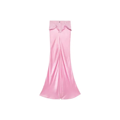 Blumarine Pink Women's Casual Long Skirts Блумарин Розовый Женские Повседневные Длинные Юбки